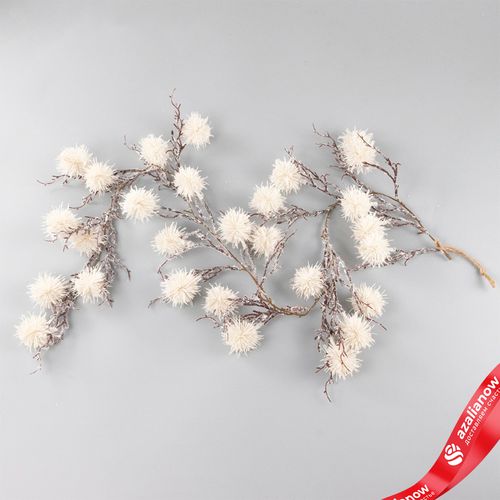 Гирлянда декоративная заснеженная, 105 см, белый