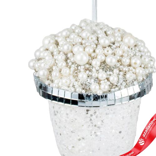 Фото 2: Украшение подвесное «Желудь», Н12х9х9см, белый