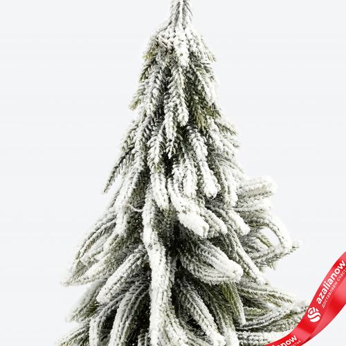 Фото 4: Ель искусственная заснеженная в кашпо, Н45х20х20см, зеленый/белый