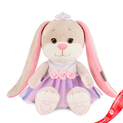 Игрушка м/н «Зайка Лин» в подар. кор., 20см, кремовый/сиреневый