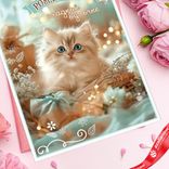 Маленькое фото 5: Открытка «С Днем рождения - Сладкой булочке (котенок)», 12,2х18,2 см