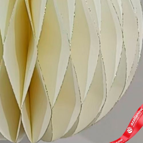 Фото 5: Украшение подвесное «Шар» (бумага), D12,5см, кремовый