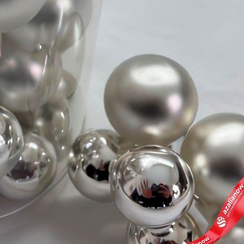 Фото 5: Набор шаров 36 шт. на проволоке (стекло), D2,5-3см, в асс., серебряный