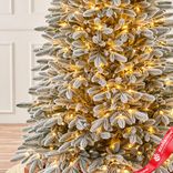 Маленькое фото 4: Ель искусственная заснеженная с лампочками «Cамарская» (PE), 2,4м, белый