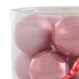 Маленькое фото 5: Набор шаров 12шт. в тубе (стекло), D4см, в асс., розовый
