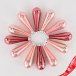 Маленькое фото 1: Набор украшений Капли 12шт. в тубе (стекло), 2,5x7,5см, микс розовый