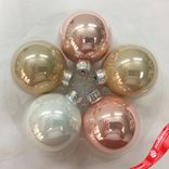 Маленькое фото 1: Набор шаров 12шт. в тубе (стекло), D3см, микс белый/розовый