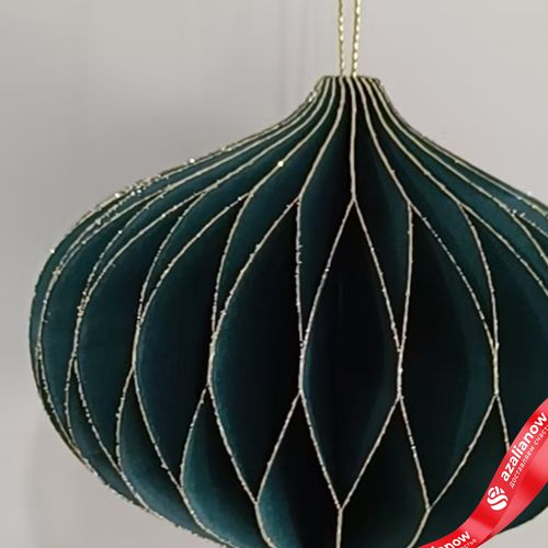 Фото 2: Украшение подвесное «Луковица» (бумага), D11х10см, темно-зеленый