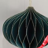 Маленькое фото 2: Украшение подвесное «Луковица» (бумага), D11х10см, темно-зеленый