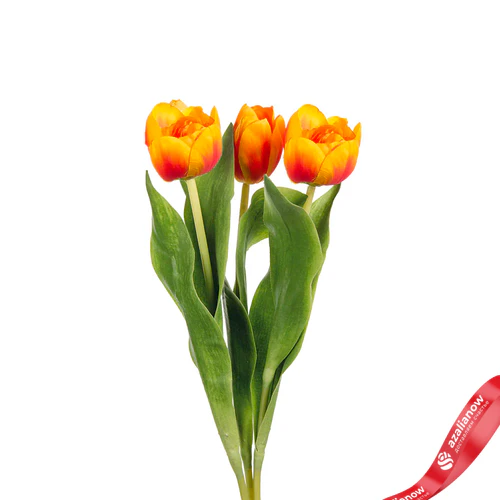Фото 1: Букет из 3 оранжевых тюльпанов. Сервис доставки цветов AzaliaNow
