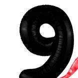Маленькое фото 2: Шар с гелием «Цифра - 9 Slim», 102 см., черный блеск