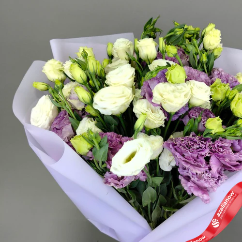 Фото 4: Букет «Загадка» из 19 лизиантусов в пленке, 60 см