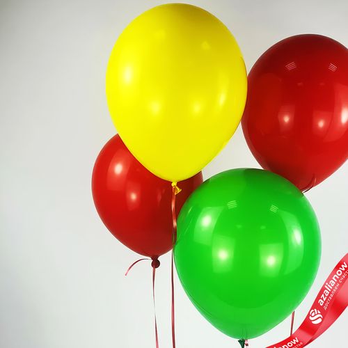 Фото 2: Композиция из 4 шаров с гелием, 30 см, желтый, красный, зеленый