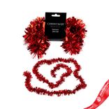 Маленькое фото 1: Гирлянда «Мишура» (пластик), 3м, красный