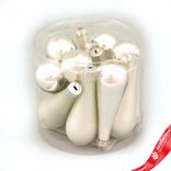 Маленькое фото 1: Набор украшений Капли 12шт. в тубе (стекло), 2,5x7,5см, микс серебряный