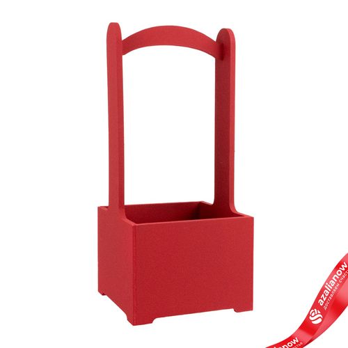 Корзина (дерево), 14х14х30см, бордовый