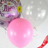 Маленькое фото 3: Композиция из 3 шаров с гелием «Счастливого Дня Рождения (цветы)», вар. 3