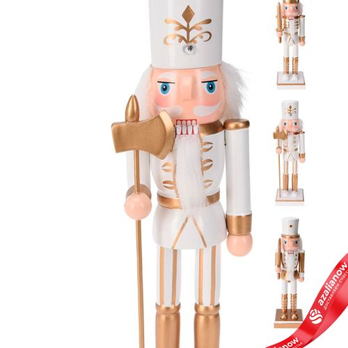 Фото 2: Сувенир «Щелкунчик» (дерево), 25х9х6см, в асс., белый/золотой