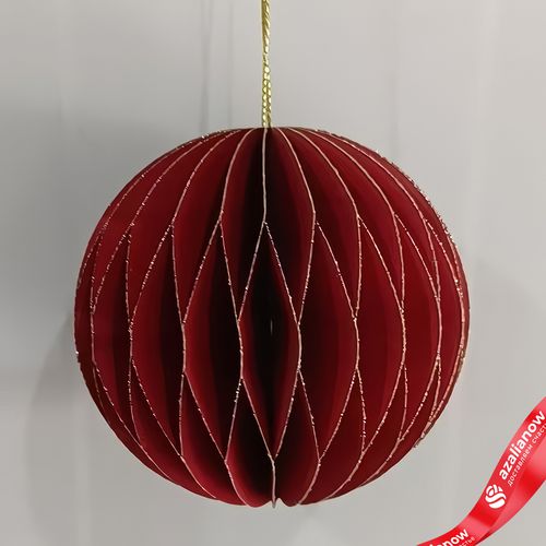 Украшение подвесное «Шар» (бумага), D8см, красный