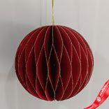 Маленькое фото 1: Украшение подвесное «Шар» (бумага), D8см, красный