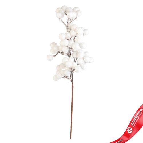 Ветка с ягодами заснеженная, H42 см, белый