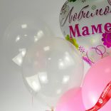 Маленькое фото 4: Композиция из 5 шаров с гелием «Любимой Маме (цветочный узор)», вар. 2