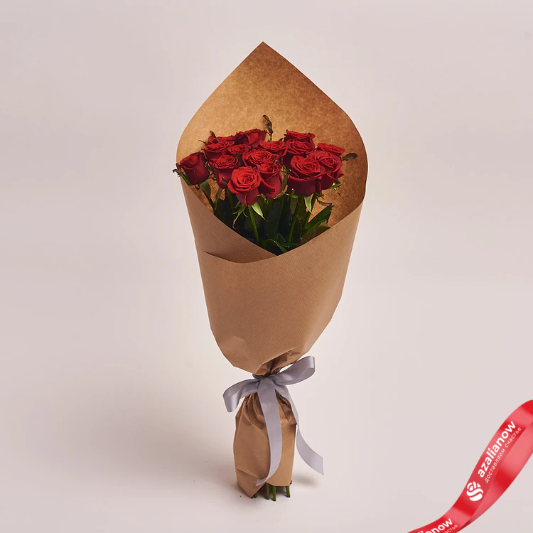 Фото 2: Акция! Букет из 15 красных роз в крафтовой бумаге. Сервис доставки цветов AzaliaNow