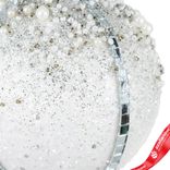 Маленькое фото 3: Украшение подвесное «Шар с зеркальными полосками», D10см, белый