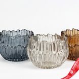 Маленькое фото 2: Подсвечник (стекло), H6х8,5x8,5см, цв. в асс.