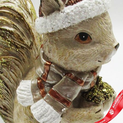 Фото 3: Сувенир «Белка» (полирезин), Н13,5х12х6,5см, кремовый/золотой