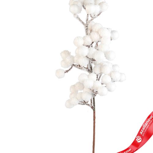 Фото 2: Ветка с ягодами заснеженная, H42 см, белый