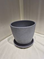 Фото флориста 1: Цветочный горшок с поддоном «Замша» (бетон), D18xH15см, 2,15л, серый