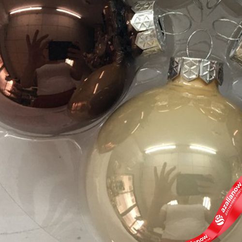 Фото 5: Набор шаров 12шт. в тубе (стекло), D3см, микс шампань/коричневый