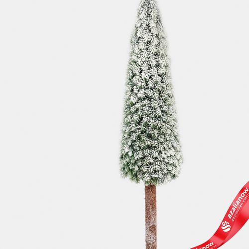 Фото 2: Ель искусственная заснеженная в кашпо, Н97х19х19см, зеленый/белый