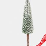 Маленькое фото 2: Ель искусственная заснеженная в кашпо, Н97х19х19см, зеленый/белый