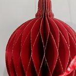 Маленькое фото 2: Украшение подвесное «Шар» (бумага), D12,5см, красный