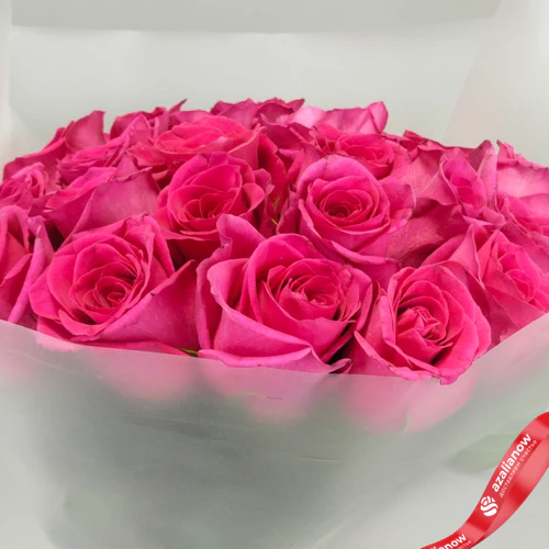 Фото 5: Букет «София» из 25 малиновых роз в матовой пленке, 50 см