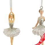Маленькое фото 2: Украшение подвесное «Балерина» (полирезин), H11,5x4,5x3,5см, в асс., белый/шампань