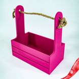 Маленькое фото 4: Корзина (дерево), 21х12х23см, бордовый