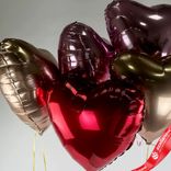 Маленькое фото 2: Композиция из 5 шаров с гелием «Сердца», вар. 11
