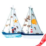 Маленькое фото 1: Сувенир «Корабль» (дерево), Н21х15см, в асс., белый/синий