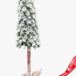 Маленькое фото 3: Ель искусственная заснеженная в кашпо, Н78х18х18см, зеленый/белый