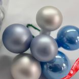 Маленькое фото 5: Набор шаров 36 шт. на проволоке (стекло), D2,5-3см, в асс., голубой/белый