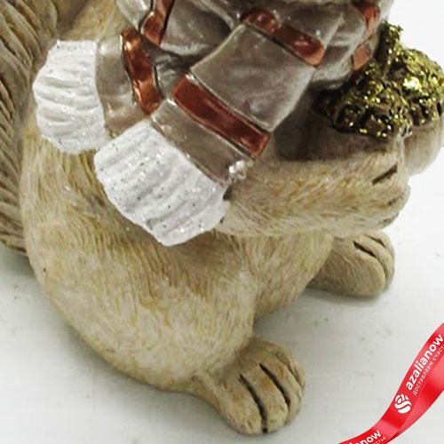 Фото 5: Сувенир «Белка» (полирезин), Н13,5х12х6,5см, кремовый/золотой