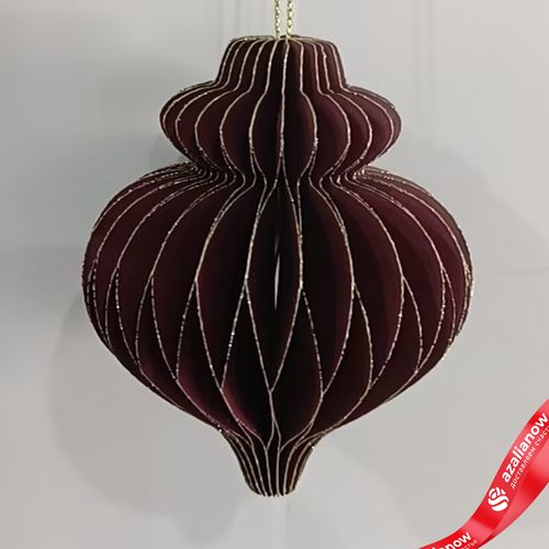 Украшение подвесное «Юла» (бумага), D8х10см, темно-красный
