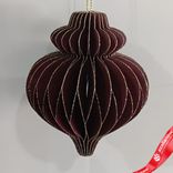 Маленькое фото 1: Украшение подвесное «Юла» (бумага), D8х10см, темно-красный