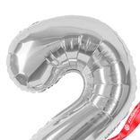 Маленькое фото 5: Шар с гелием «Цифра - 2», 102 см., серебро