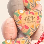 Маленькое фото 5: Композиция из 9 шаров с гелием «Сердца - Мама люблю тебя», розовый