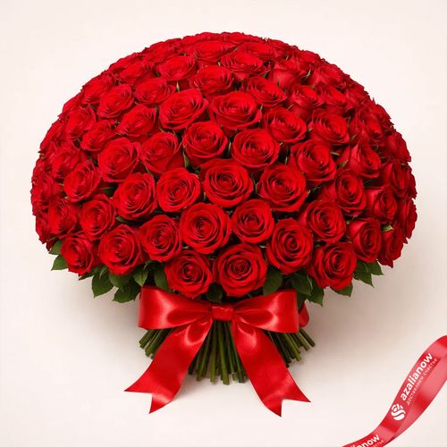 Фото 2: Букет из 201 красной розы с лентой