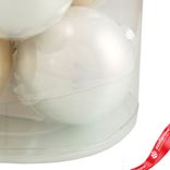 Маленькое фото 2: Набор шаров 6шт. в тубе (стекло), D10см, микс шампань/кремовый